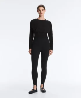 T-shirt ajusté à la taille en mélange de coton