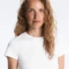 T-shirt ajusté à manches courtes en coton mélangé T-shirt ajusté à manches courtes en coton mélangé