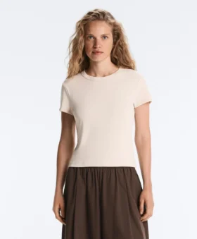 T-shirt ajusté à manches courtes en modal côtelé
