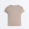 T-shirt ajusté à manches courtes en modal côtelé T-shirt ajusté à manches courtes en modal côtelé