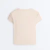 T-shirt ajusté à manches courtes en modal côtelé T-shirt ajusté à manches courtes en modal côtelé