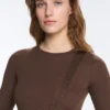 T-shirt ajusté à manches longues en coton et modal T-shirt ajusté à manches longues en coton et modal