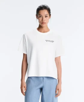 T-shirt ample en mélange de coton avec slogan
