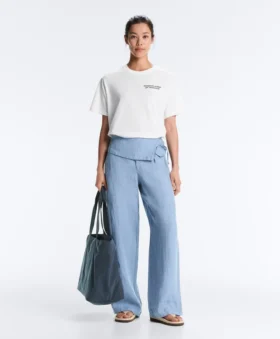 T-shirt ample en mélange de coton avec slogan