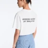 T-shirt ample en mélange de coton avec slogan T-shirt ample en mélange de coton avec slogan