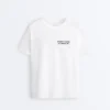 T-shirt ample en mélange de coton avec slogan T-shirt ample en mélange de coton avec slogan