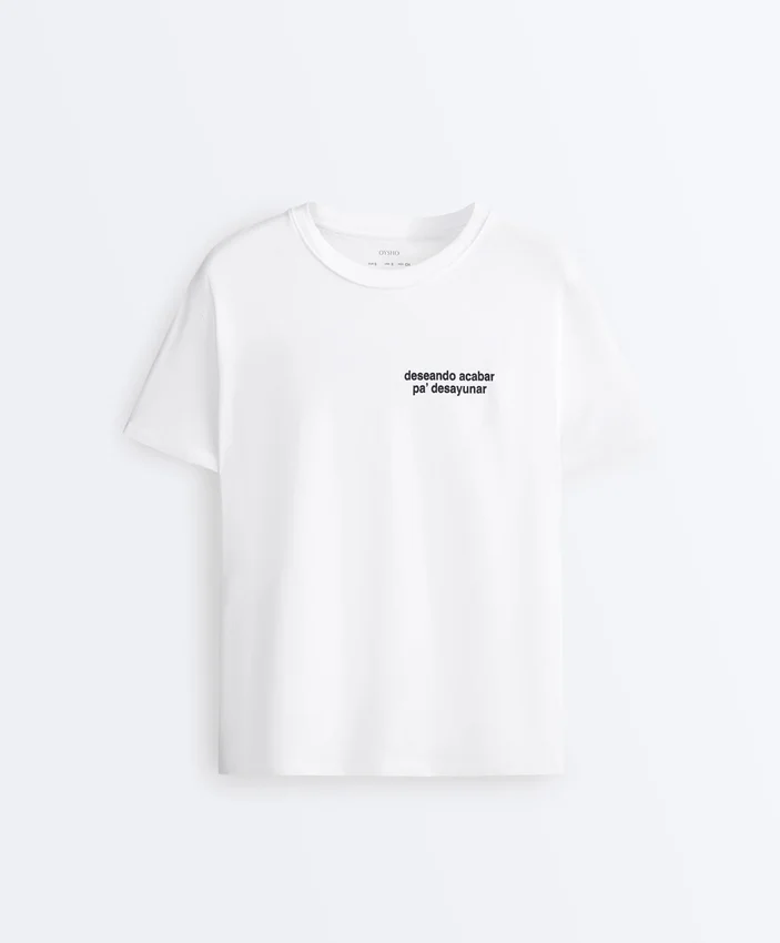 T-shirt ample en mélange de coton avec slogan T-shirt ample en mélange de coton avec slogan