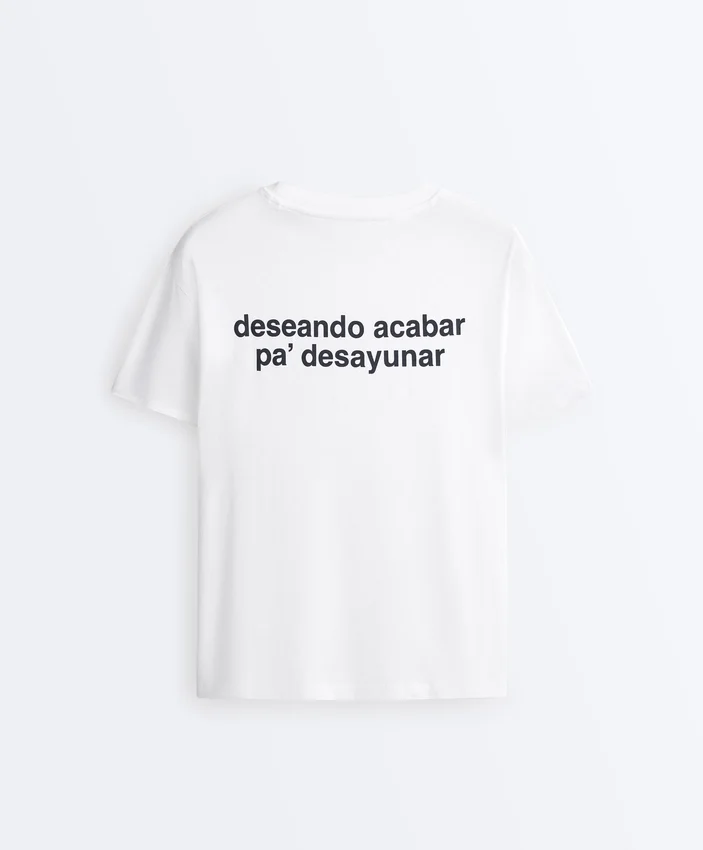 T-shirt ample en mélange de coton avec slogan T-shirt ample en mélange de coton avec slogan