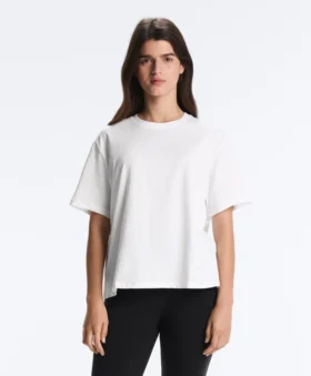T-shirt ample à manches courtes en coton mélangé