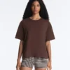 T-shirt ample à manches courtes en coton mélangé T-shirt ample à manches courtes en coton mélangé