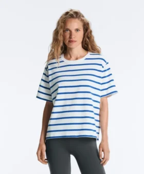 T-shirt ample à manches courtes en coton mélangé