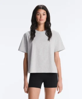 T-shirt ample à manches courtes en coton mélangé