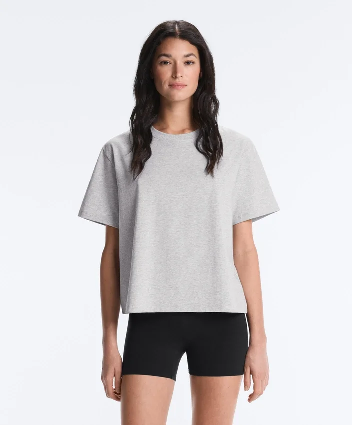 T-shirt ample à manches courtes en coton mélangé T-shirt ample à manches courtes en coton mélangé