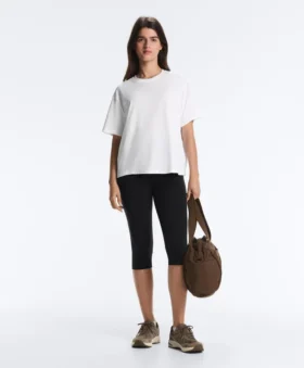 T-shirt ample à manches courtes en coton mélangé