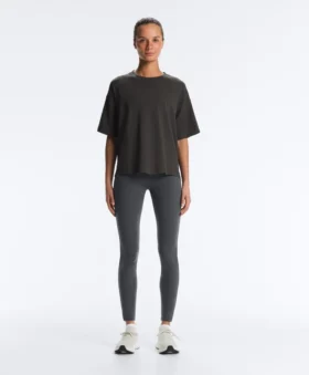 T-shirt ample à manches courtes en coton mélangé