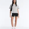 T-shirt ample à manches courtes en coton mélangé T-shirt ample à manches courtes en coton mélangé