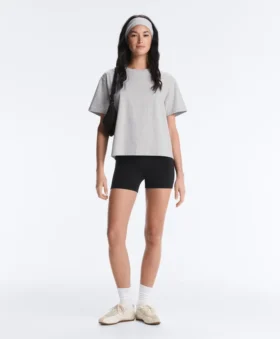 T-shirt ample à manches courtes en coton mélangé