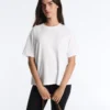 T-shirt ample à manches courtes en coton mélangé