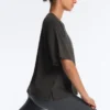 T-shirt ample à manches courtes en coton mélangé