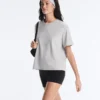 T-shirt ample à manches courtes en coton mélangé T-shirt ample à manches courtes en coton mélangé
