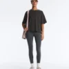 T-shirt ample à manches courtes en coton mélangé