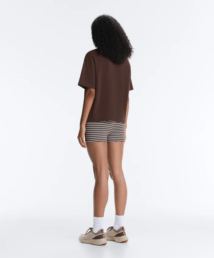 T-shirt ample à manches courtes en coton mélangé T-shirt ample à manches courtes en coton mélangé