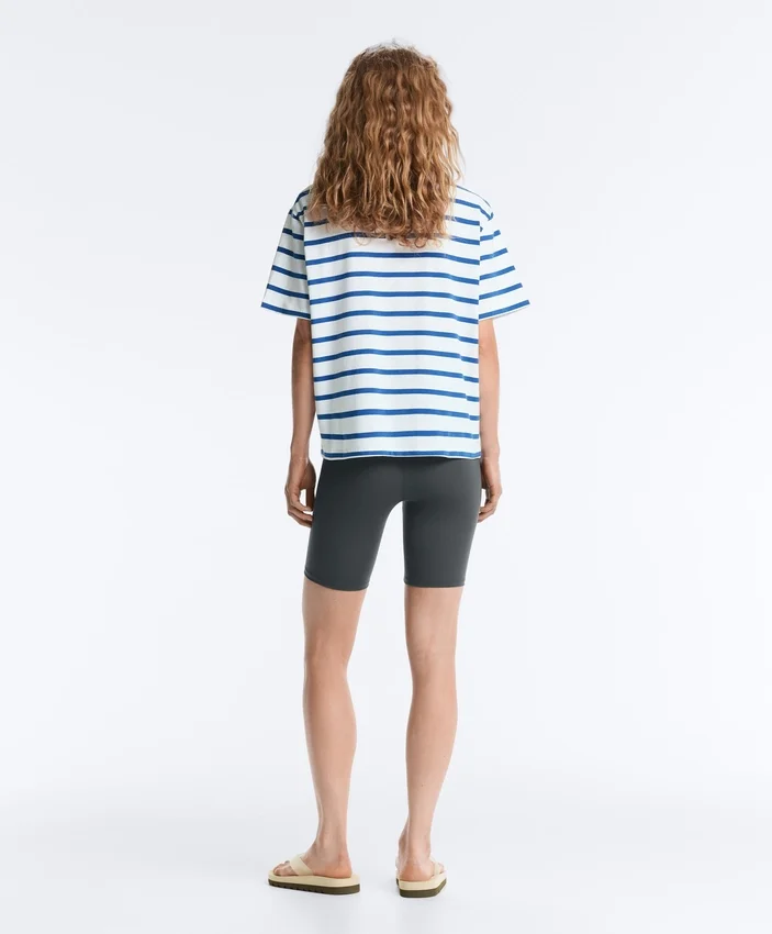 T-shirt ample à manches courtes en coton mélangé T-shirt ample à manches courtes en coton mélangé