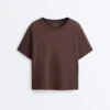 T-shirt ample à manches courtes en coton mélangé T-shirt ample à manches courtes en coton mélangé