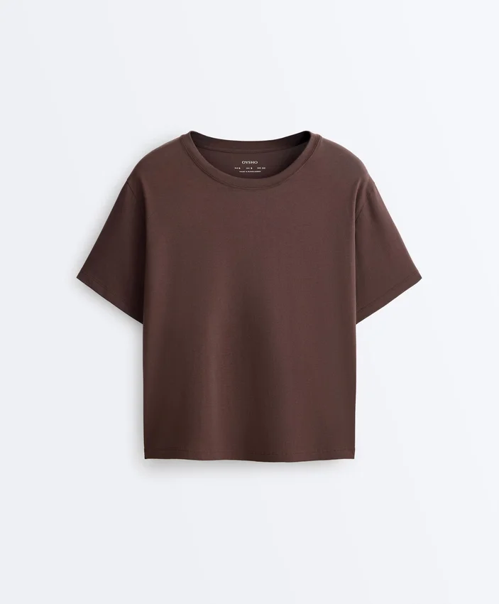T-shirt ample à manches courtes en coton mélangé T-shirt ample à manches courtes en coton mélangé