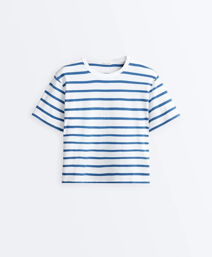 T-shirt ample à manches courtes en coton mélangé T-shirt ample à manches courtes en coton mélangé