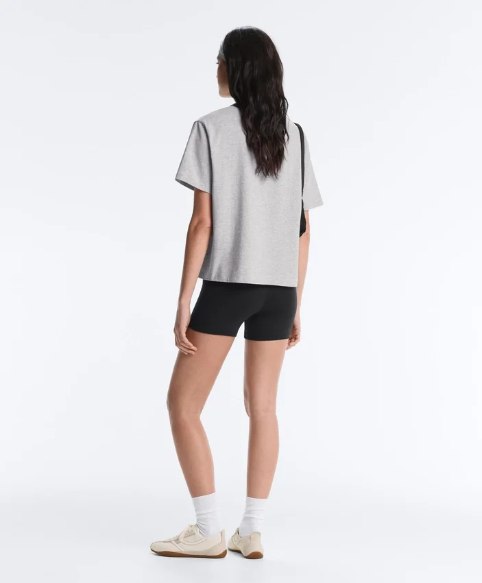 T-shirt ample à manches courtes en coton mélangé T-shirt ample à manches courtes en coton mélangé