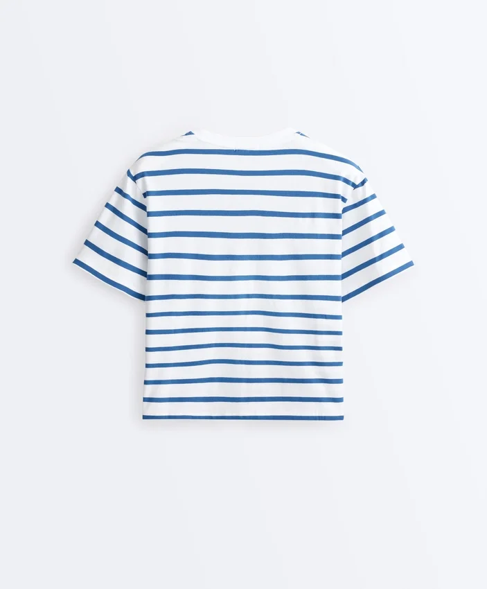 T-shirt ample à manches courtes en coton mélangé T-shirt ample à manches courtes en coton mélangé