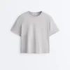 T-shirt ample à manches courtes en coton mélangé T-shirt ample à manches courtes en coton mélangé