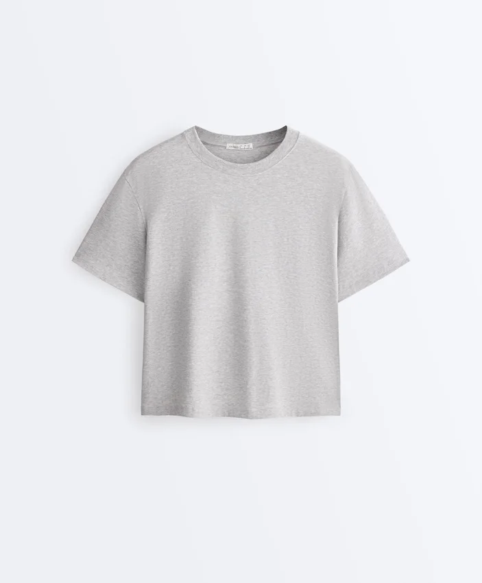 T-shirt ample à manches courtes en coton mélangé T-shirt ample à manches courtes en coton mélangé