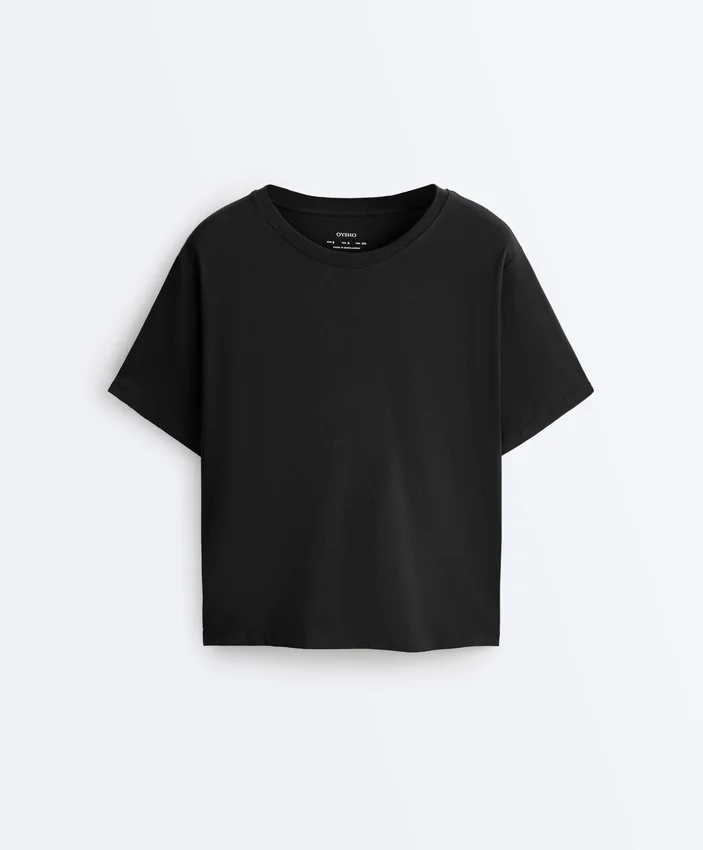 T-shirt ample à manches courtes en coton mélangé T-shirt ample à manches courtes en coton mélangé