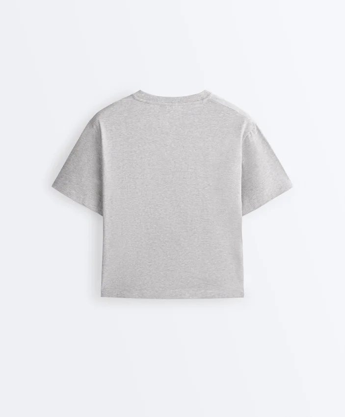 T-shirt ample à manches courtes en coton mélangé T-shirt ample à manches courtes en coton mélangé