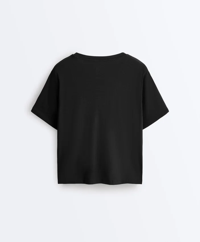 T-shirt ample à manches courtes en coton mélangé T-shirt ample à manches courtes en coton mélangé