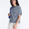 T-shirt ample à manches courtes en coton mélangé à rayures T-shirt ample à manches courtes en coton mélangé à rayures