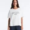 T-shirt ample à manches courtes en mélange de coton avec slogan T-shirt ample à manches courtes en mélange de coton avec slogan