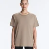 T-shirt ample à manches courtes en mélange de coton avec slogan T-shirt ample à manches courtes en mélange de coton avec slogan