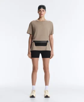 T-shirt ample à manches courtes en mélange de coton avec slogan