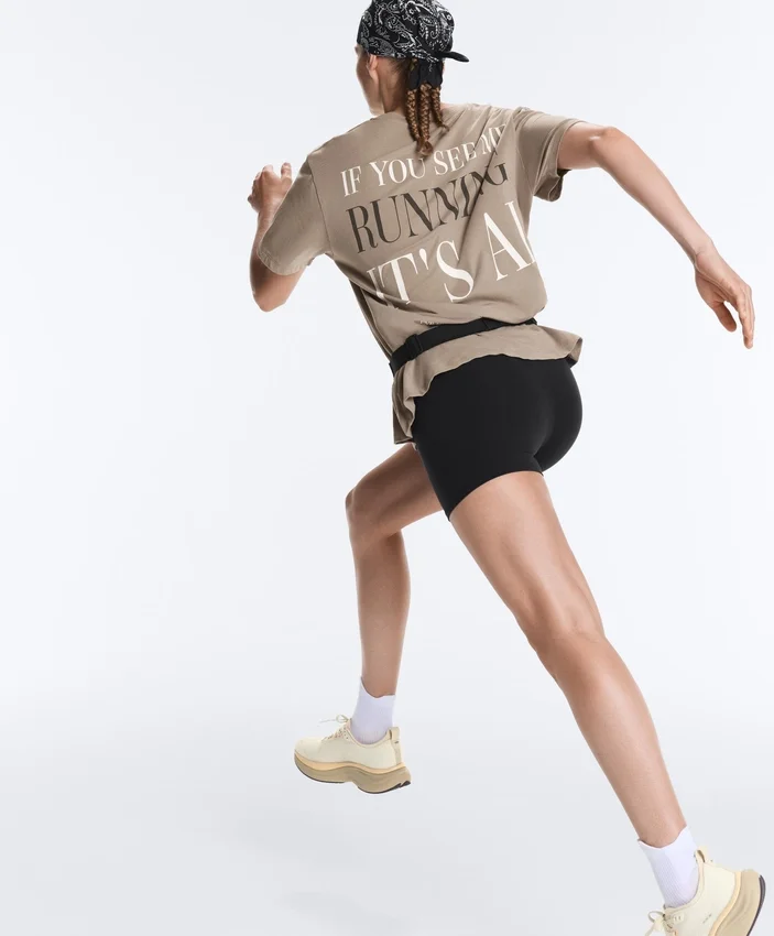 T-shirt ample à manches courtes en mélange de coton avec slogan T-shirt ample à manches courtes en mélange de coton avec slogan