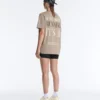 T-shirt ample à manches courtes en mélange de coton avec slogan T-shirt ample à manches courtes en mélange de coton avec slogan