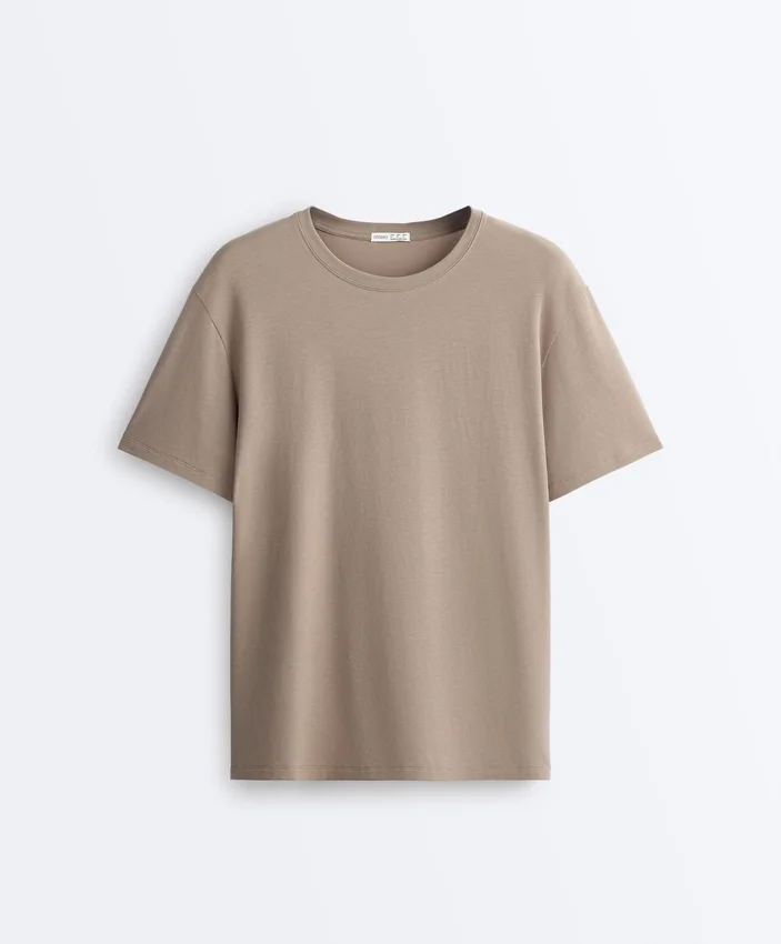 T-shirt ample à manches courtes en mélange de coton avec slogan T-shirt ample à manches courtes en mélange de coton avec slogan