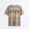 T-shirt ample à manches courtes en mélange de coton avec slogan T-shirt ample à manches courtes en mélange de coton avec slogan
