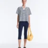 T-shirt ample à manches courtes et col polo en mélange de coton T-shirt ample à manches courtes et col polo en mélange de coton