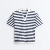 T-shirt ample à manches courtes et col polo en mélange de coton T-shirt ample à manches courtes et col polo en mélange de coton