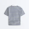 T-shirt ample à manches courtes et col polo en mélange de coton T-shirt ample à manches courtes et col polo en mélange de coton