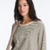 T-shirt ample à manches longues en mélange de coton à rayures T-shirt ample à manches longues en mélange de coton à rayures