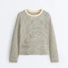 T-shirt ample à manches longues en mélange de coton à rayures T-shirt ample à manches longues en mélange de coton à rayures